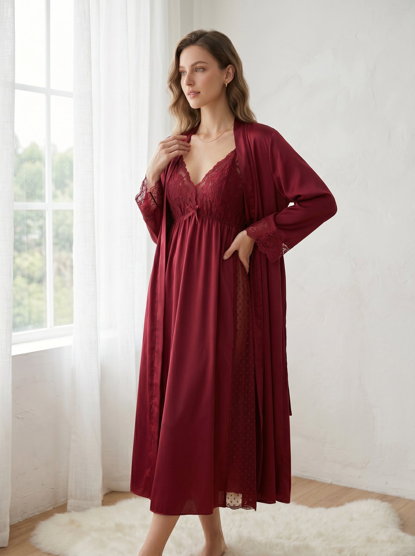 SN-02 3PC SILK NIGHTY