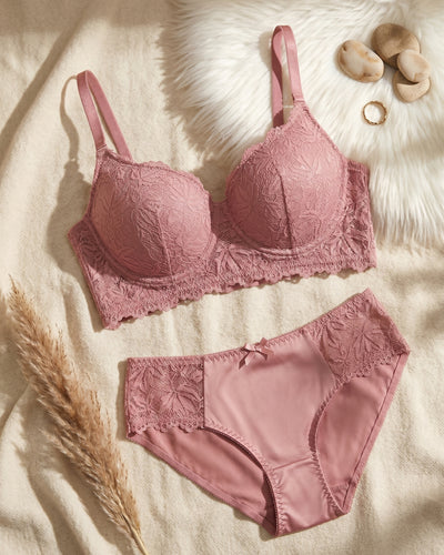 BR-87-2PC SET-LACE-PADED-WIRED-FULL COVERAGE