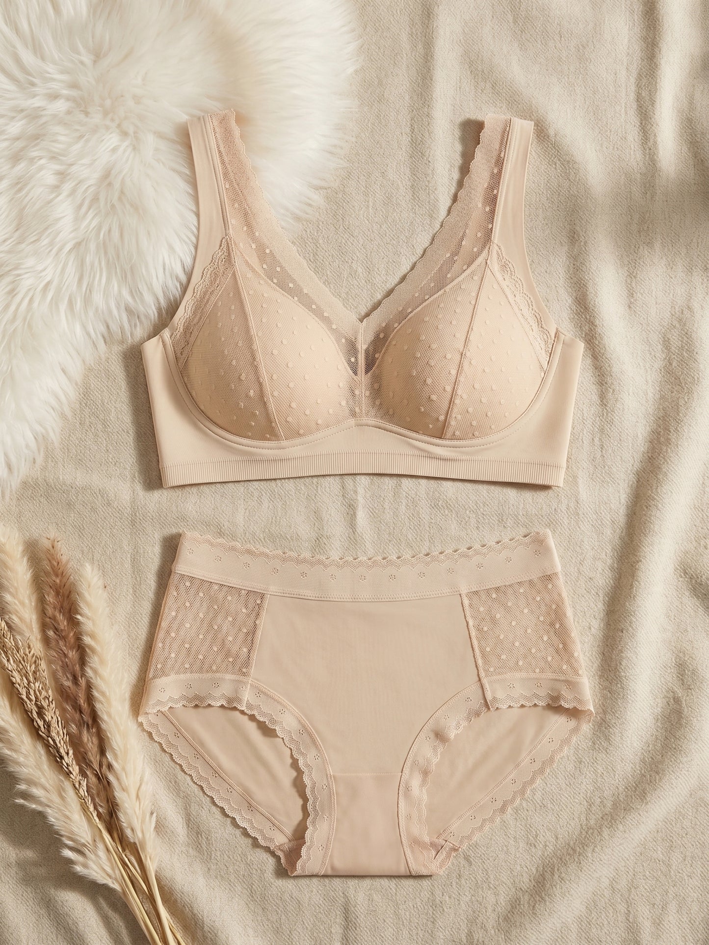 BR-70-2PC SET-BRALET-LACE-PADED