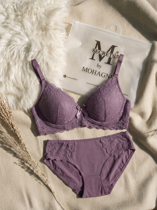 BR-23-2PC SET-LACE-PADED-WIRED-FULL COVERAGE