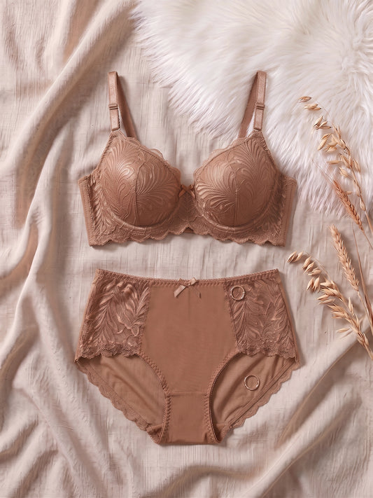 BR-83-2PC SET-LACE-PADED-WIRED-FULL COVERAGE