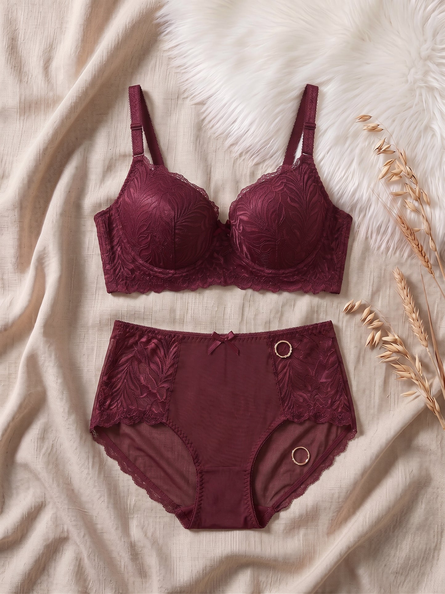 BR-82-2PC SET-LACE-PADED-WIRED-FULL COVERAGE
