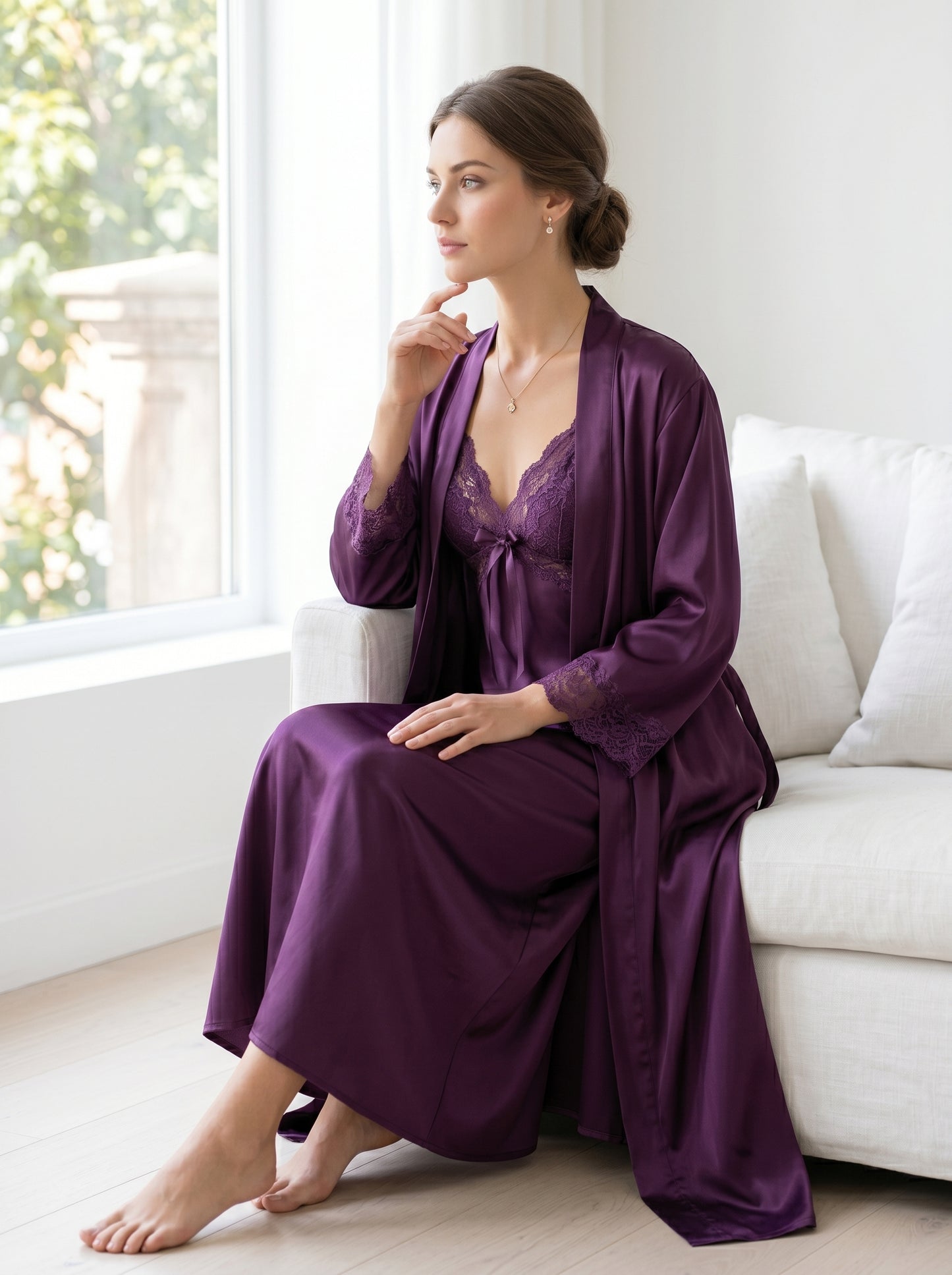 SN-01 3PC SILK NIGHTY