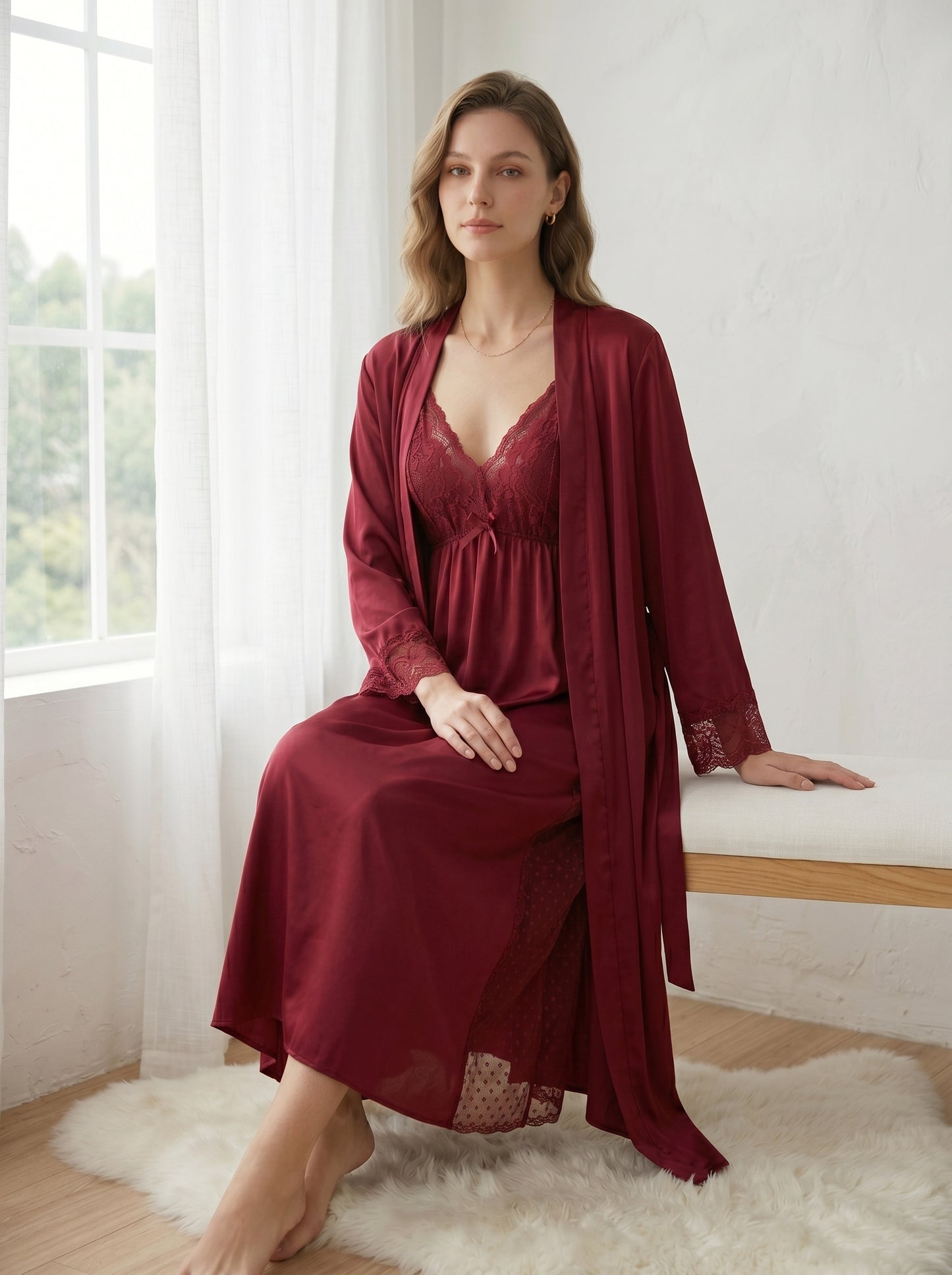 SN-02 3PC SILK NIGHTY