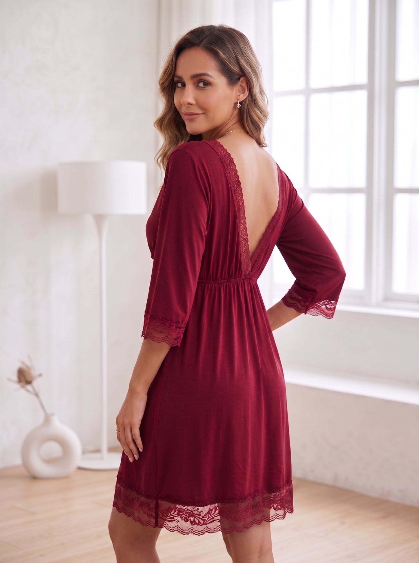 SN-13 2PC SILK NIGHTY