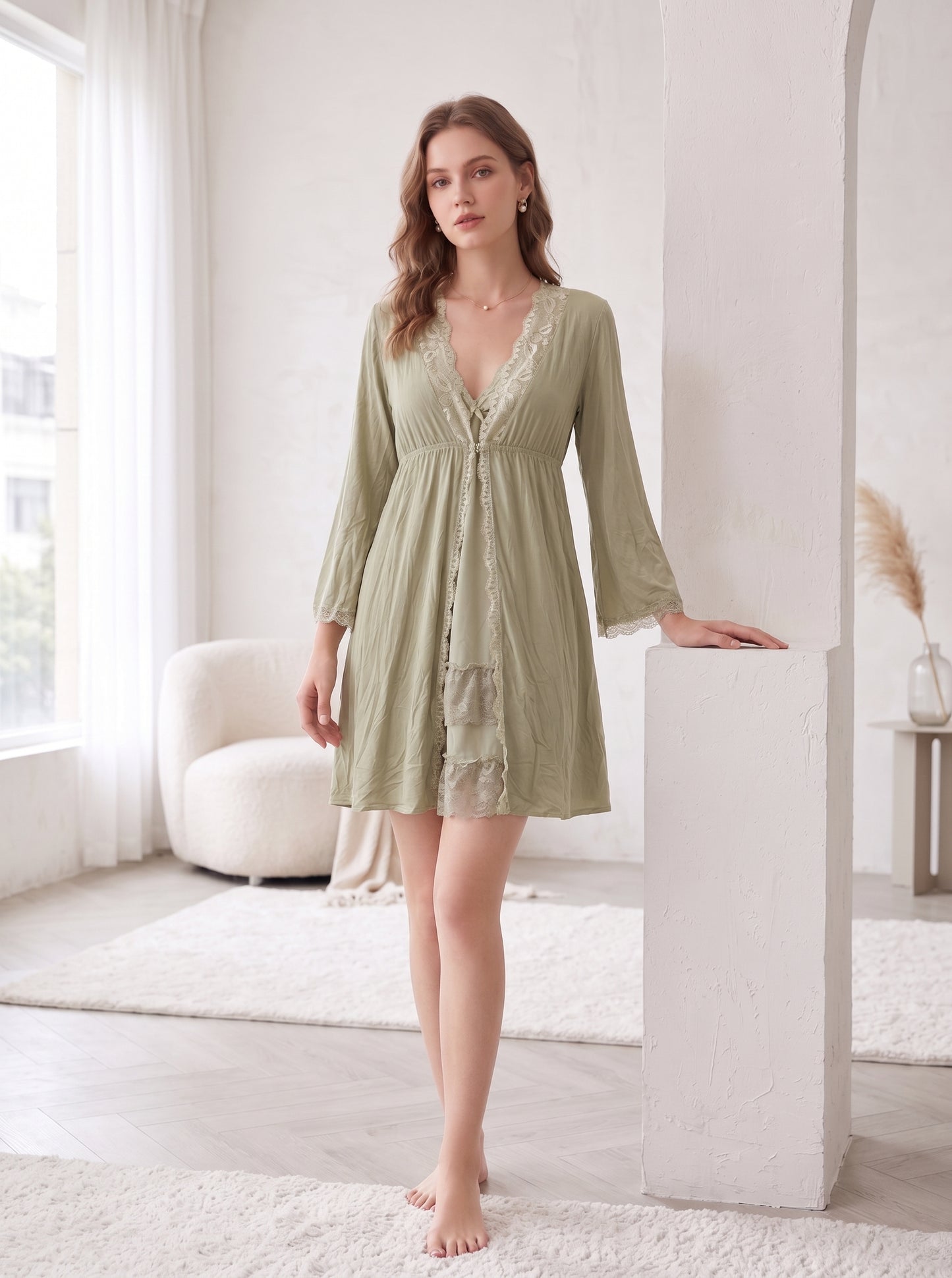 SN-22 3PC SILK NIGHTY