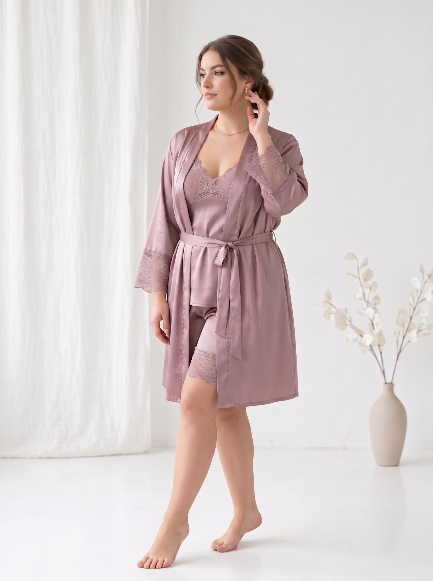 SN-08 3PC SILK NIGHTY