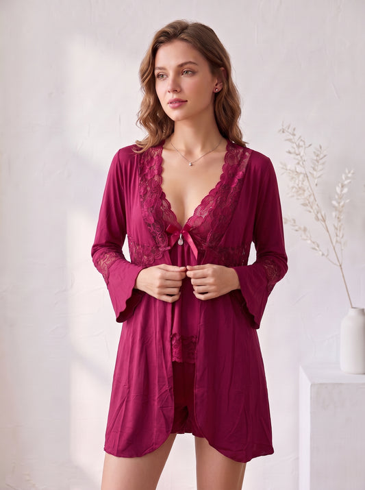 SN-11 3PC SILK NIGHTY