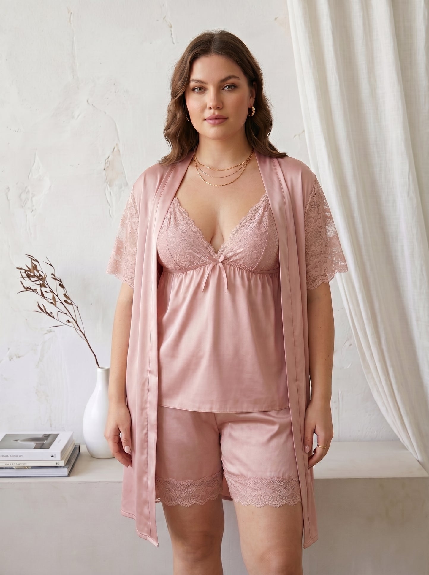 SN-23 3PC SILK NIGHTY
