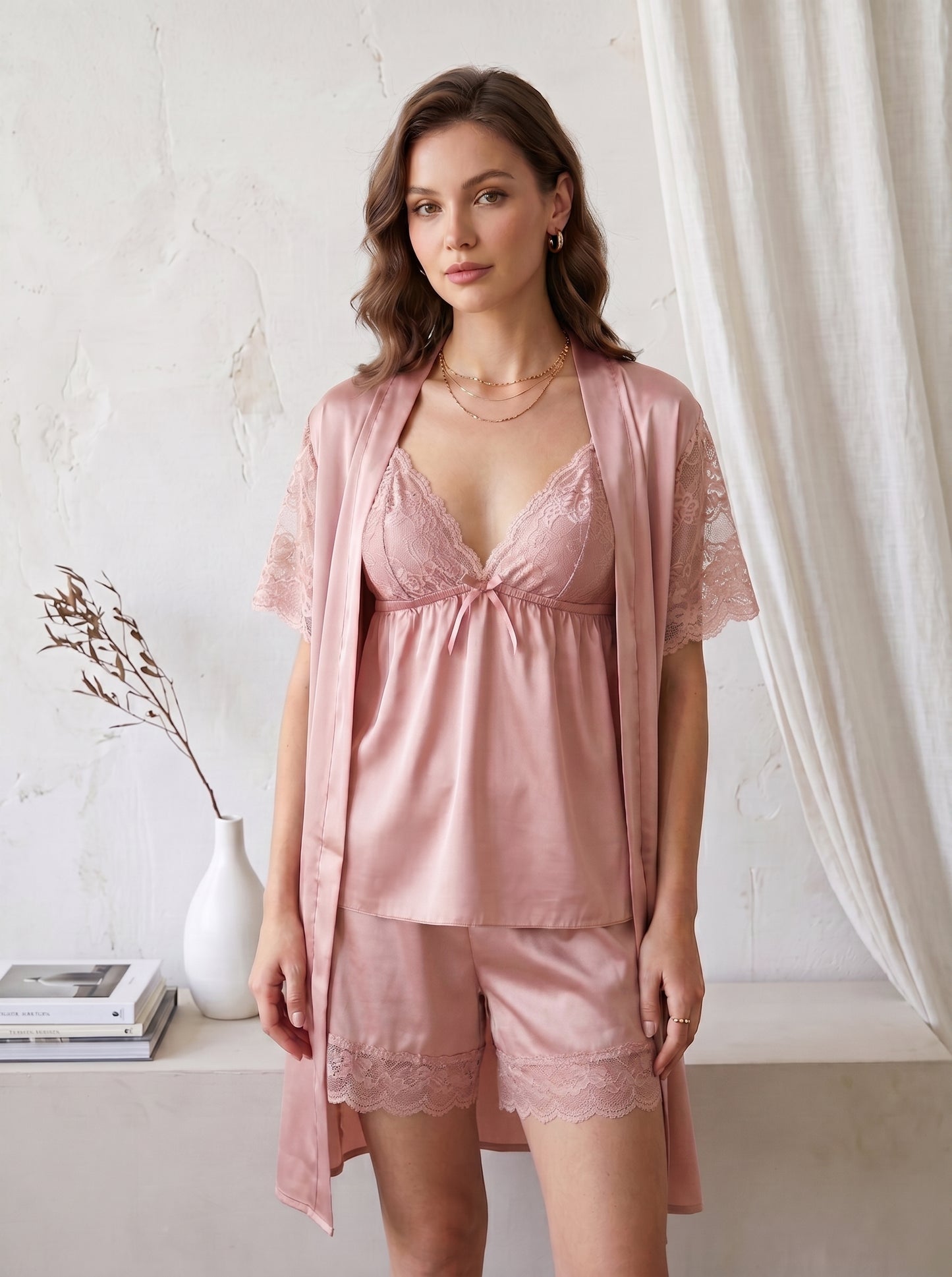 SN-23 3PC SILK NIGHTY